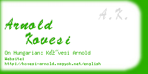 arnold kovesi business card